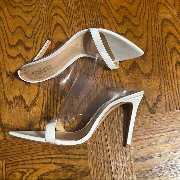 Schutz Adriana Lima Naked Mule Heels Sz EU 38 or US 7 - Picture 7 of 15
